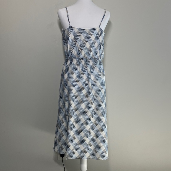Joie Abiah Plaid Midi Dress 100% Silk Adjustable Spaghetti Straps Size L - Picture 2 of 11